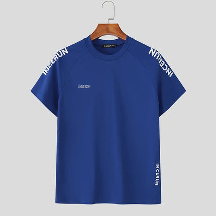 INCERUN Set da uomo Stampa Allenamento estivo T-shirt a maniche corte casual e pantaloncini Set da due pezzi Streetwear 2025 Abiti da uomo di moda platinumshop