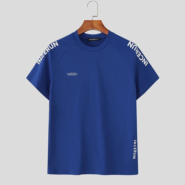 INCERUN Set da uomo Stampa Allenamento estivo T-shirt a maniche corte casual e pantaloncini Set da due pezzi Streetwear 2025 Abiti da uomo di moda platinumshop