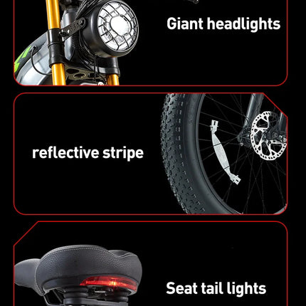 BURCHDA RX80 Bicicletta Elettrica da Montagna 1000W 50KM/H, Batteria al Litio 48V20AH, Pneumatici Fat 4.0 da 26 Pollici, E-Bike per Adulti