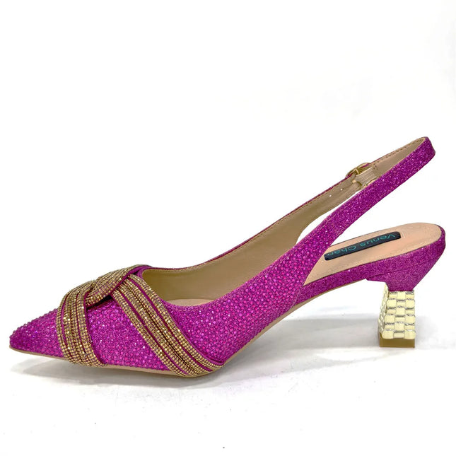 Temperament New women's shoes Wedding shoes Elegant women's shoes Italian elegant leather women's party shoes with rhinestones