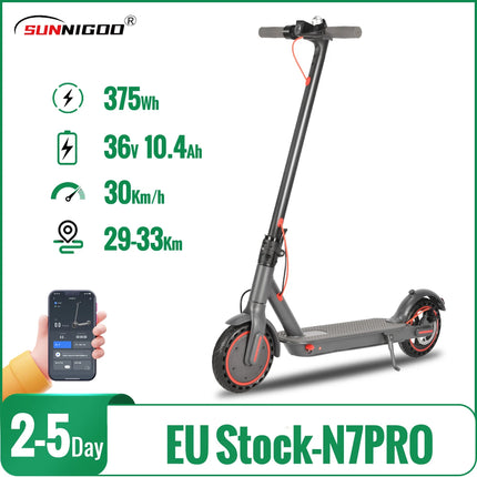 Monopattino Elettrico Pieghevole SUNNIGOO N7PRO 350W per Pendolarismo Urbano, in Lega di Alluminio, Pneumatici da 8.5'', Batteria al Litio 36V 10.4AH con App, Monopattino per Adulti e Studenti, Regalo, Leggero e Pieghevole pe