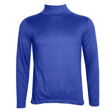 Men's High Neck T-shirts Fashion Solid Slim Long Sleeve T-shirt Male Long Sleeve Basic Bottoming Shirt Fashion Slim-Fit Tops PlatiNum