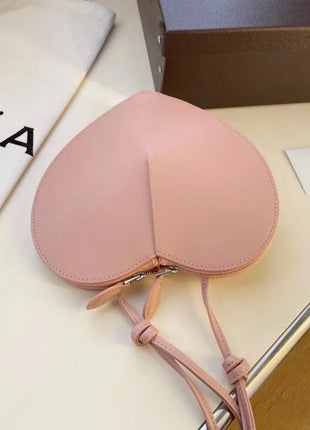 Borsa a tracolla da donna in vera pelle a forma di cuore, anti-graffio, con tracolla regolabile, piccola e graziosa, ideale per appuntamenti e shopping quotidiano - Nuova collezione 2026