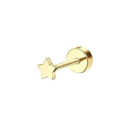 Bobisty 1PC Orecchini con retro piatto per donna Orecchini in acciaio chirurgico ipoallergenico per orecchie sensibili 20G Cartilagine Piccolo cerchio a bottone PlatiNum