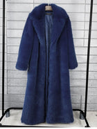 ZADORIN 130cm Super Long Fluffy Faux Fur Coat Woman Jacket Winter Lapel Thicken White Faux Fur Coats Jacket for Women Outerwears