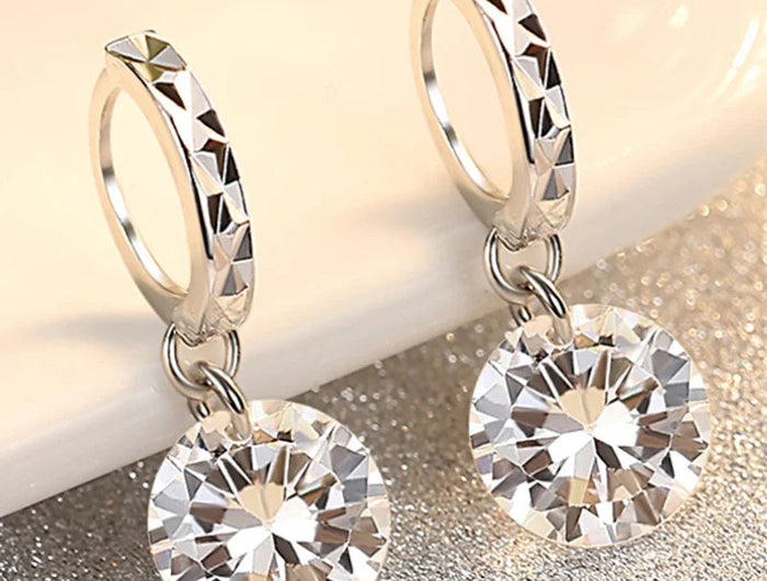 Pure925 Silver Earring 2 Carat 8mm Total 4ct Certified Moissanite Earrings Women Wedding Trendy Jewelry Dropship Suppliers PlatiNum