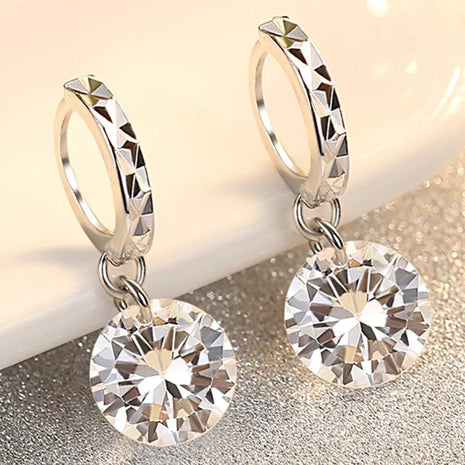 Pure925 Silver Earring 2 Carat 8mm Total 4ct Certified Moissanite Earrings Women Wedding Trendy Jewelry Dropship Suppliers PlatiNum
