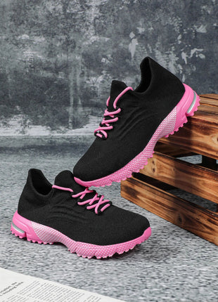 Breathable Socks Shoes Women Lightweight Knitted Casual Sneakers Non-slip Walking Footwear Outdoor Jogging Fitness Sports PlatiNum