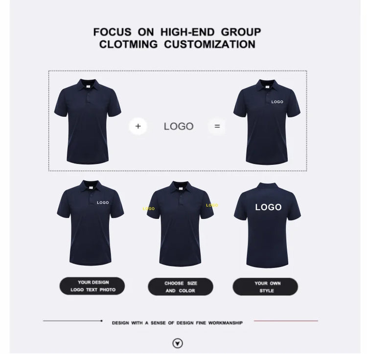 Polo casual estiva Polo personalizzata traspirante economica per società personale Polo da lavoro con ricamo con stampa logo personalizzato