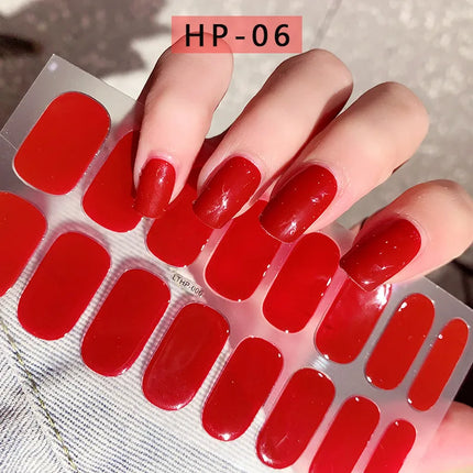 Semi Cured Wraps Fast Gel Nail Sticker Soild Nail Gel Wraps Adhesive Full Cover Gel Nail Decal UV Lamp Cured Manicure Decoration2028