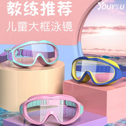 Kids Swim Goggles Caps Boys Girls Professional Diving Goggles Waterproof Anti-Fog Big Box