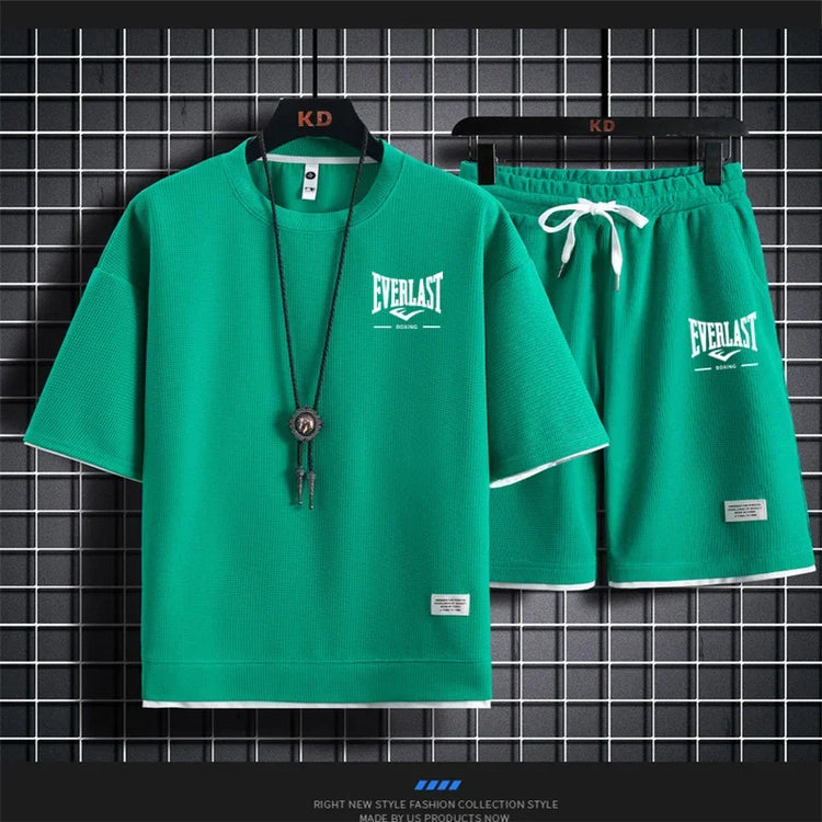 Abito estivo da uomo T-shirt da uomo girocollo di alta qualità Pantaloncini da 2 pezzi che corrono a
