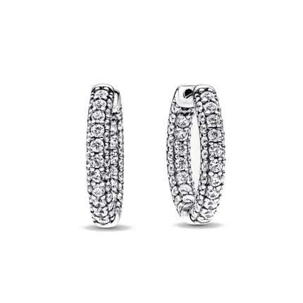 2025 Orecchini a cerchio in cristallo per le donne Orecchini gioielli Farfalla rosa Bule Moon Star Orecchini originali in argento sterling 925 platinumshop