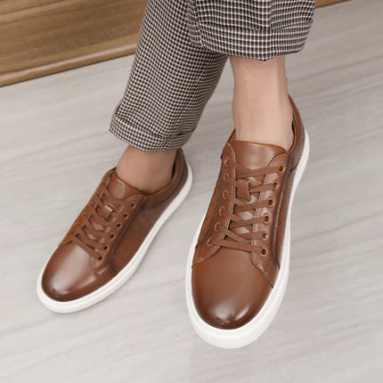 Casual men's leather shoes New comfortable and trendy styles Outdoor Fashion Party Daily leisure youth Black Board Shoes HOT -46