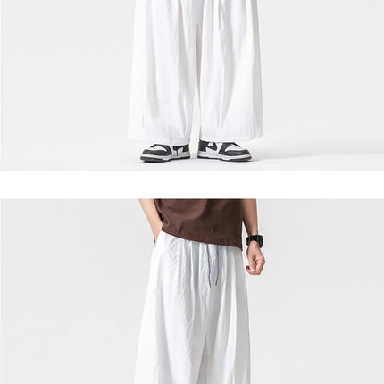 Pantaloni Harem Oversize da Uomo Leggeri Sottili Traspiranti Tinta Unita Stile Harajuku Gamba Larga Casual Moda Pantaloni Dritti Uomo 5XL