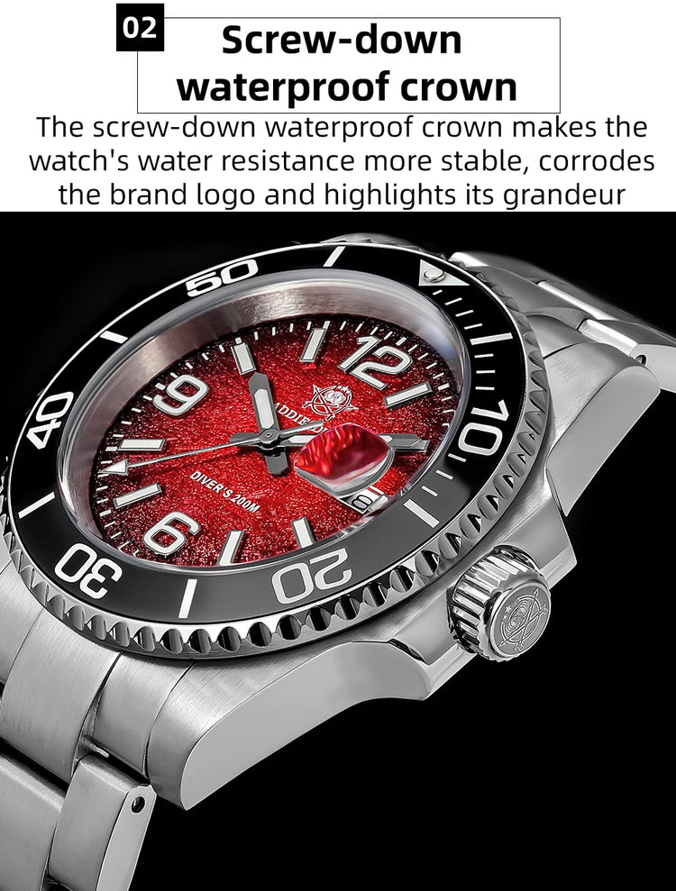 ADDIESDIVE 2025 New Men's Watch Diving 41mm Quartz Wristwatch 200m Waterproof Ceramic Bezel Super Luminous Swim Watch
