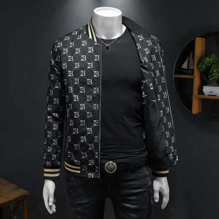 Luxury Letter Printed Baseball Jacket Men Autumn Winter Bomber Jacket Men Casual Business Windbreaker Coat Men Clothing 2025
