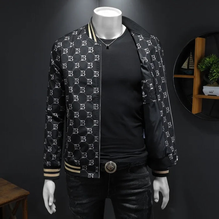 Luxury Letter Printed Baseball Jacket Men Autumn Winter Bomber Jacket Men Casual Business Windbreaker Coat Men Clothing 2025