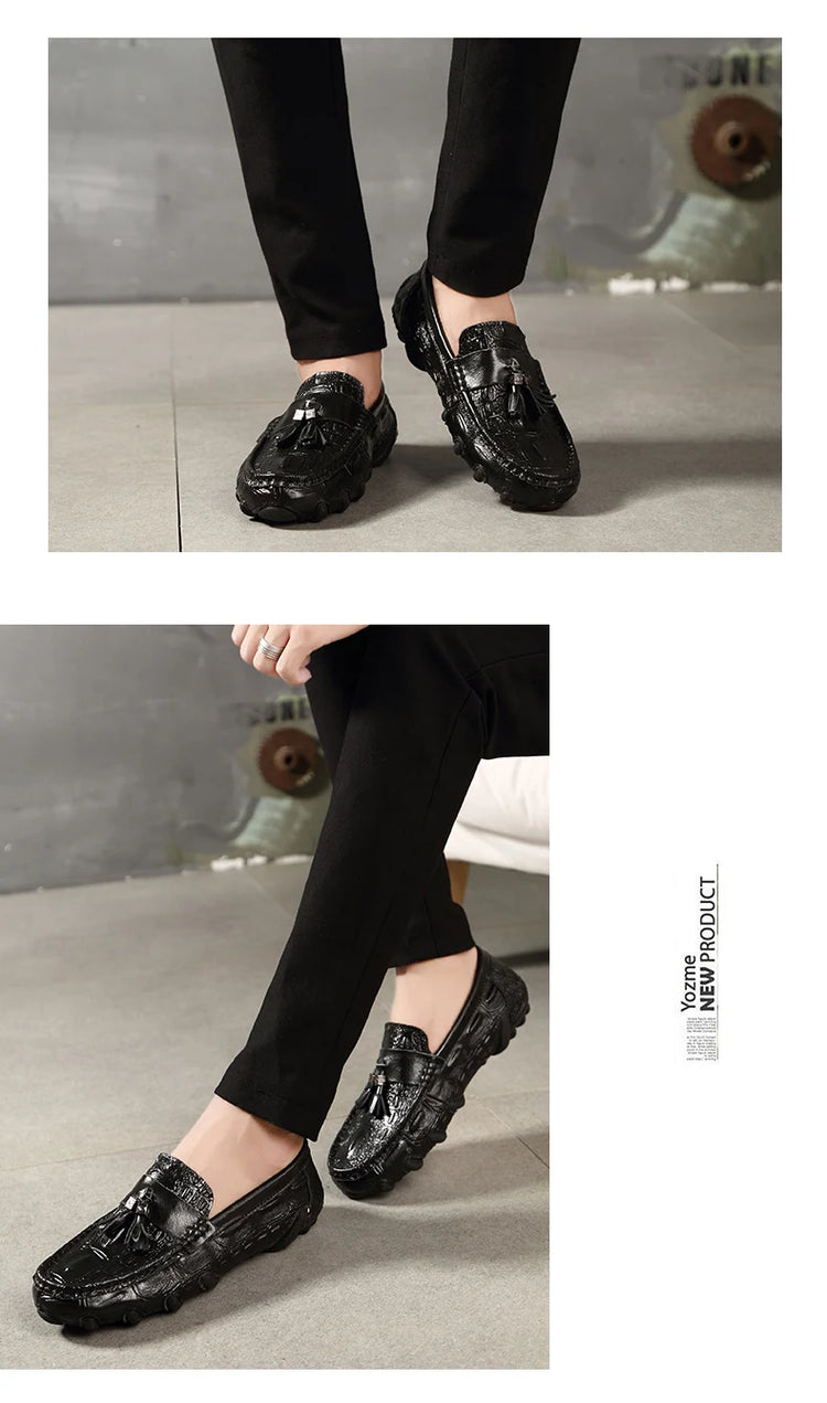 Mocassini da uomo di marca di lusso 2023 scarpe Casual in vera pelle mocassini con motivo a coccodrillo scarpe da uomo Plus Size 38-47 scarpe da guida