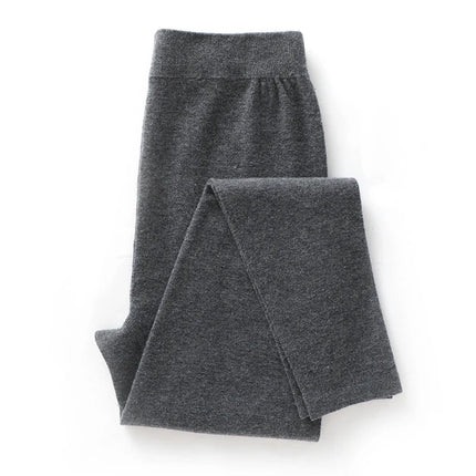 DjzDsm Hot selling new women's wool leggings slim fit and warm autumn and winter knitted women's long Australian wool leggings PlatiNum
