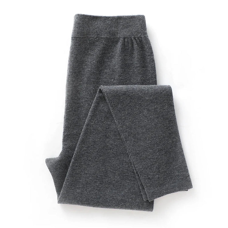 DjzDsm Hot selling new women's wool leggings slim fit and warm autumn and winter knitted women's long Australian wool leggings PlatiNum