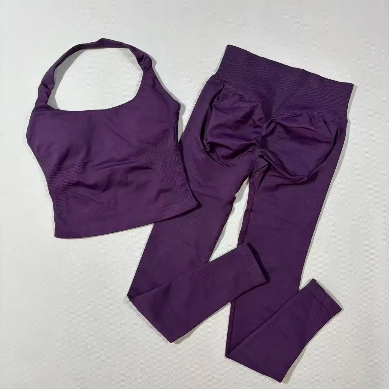 Yoga Gym Set 2 Piece Women Strappy Yoga Bra Top Workout Scrunch Shorts Sports Suit Fitness Clothes Seamless Yoga