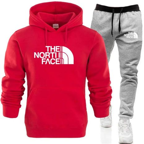 2025 Men's Autumn/Winter Fashion Printed Casual Two Piece Hooded Sports Shirt and Pocket Pants Regular Fit Outdoor Sports Set PlatiNum