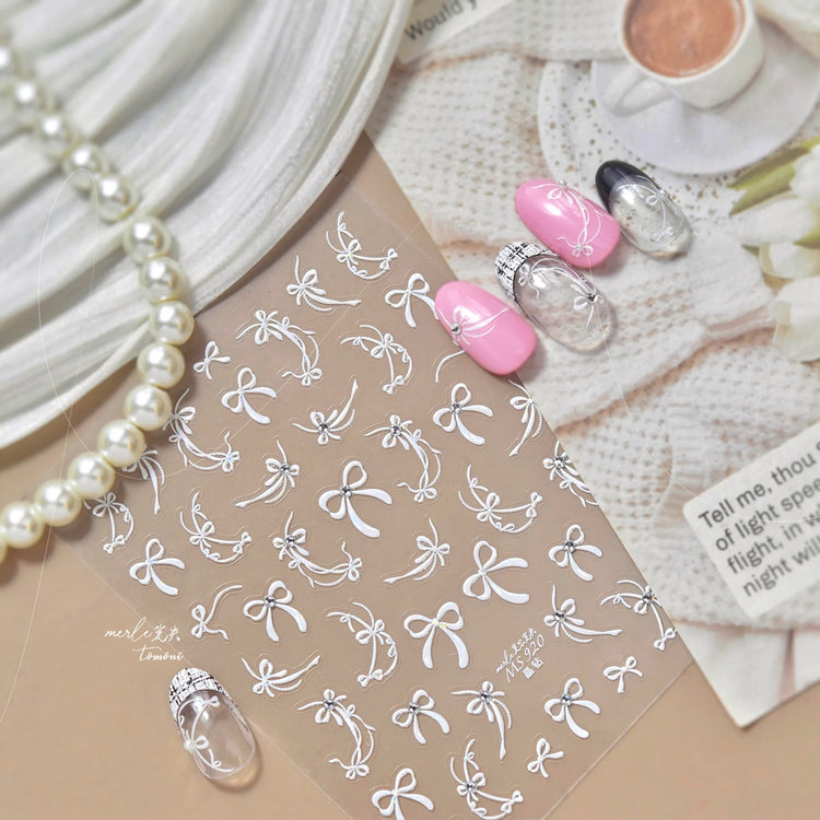 1pcs 3D Korean Nail Sticker Ballet Style Frenc Lace Nail Art Accessory Stickers Back Glue Manicure Decorations Decals Nail Parts