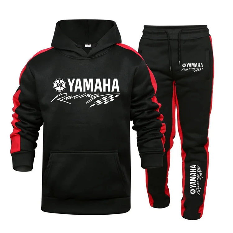 New trendy and fashionable men's Yamaha logo sports suit hooded sweatshirt sports pants high-quality men's daily casual sports j PlatiNum