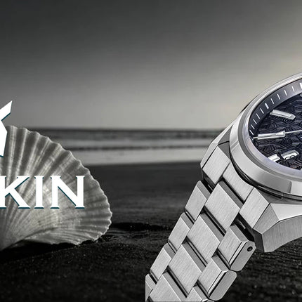 Addieskin K014 Luxury Men Automatic Watch ST2130 Mechanical Movement 40mm 316L Steel Case Cameo Shell Carved Dial 200m Waterproo