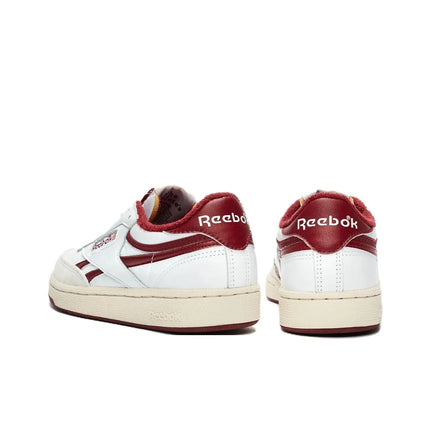 Reebok Club C Skateboard Shoes Women's Low Top White Red FW7804