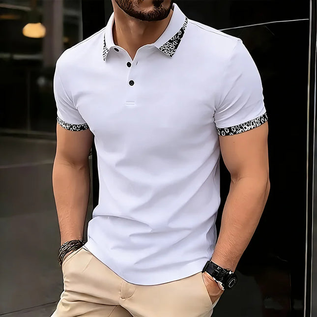 Men's Summer Short Sleeve Polo Shirt, Lapel Collar T-shirt, Solid Color, Sports T-shirt T15