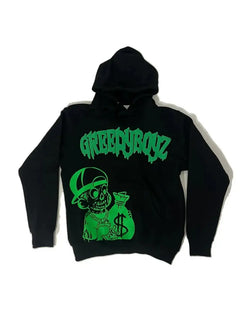 Street Hip Hop Style Money Skull Print Men Hoodie Set Black Bold Print Oversized Fashionable Versatile Hoodie Streetwear Fashion