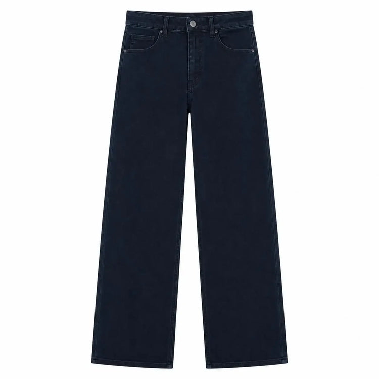 Women's Black Wide Leg Jeans, High Waist, Stretch Denim, Comfortable Loose Fit, Belt and Scarf Details, Modern Casual Style, Fashion Trousers for All Seasons, Sizes Xs-Xl，Fx1338-7
