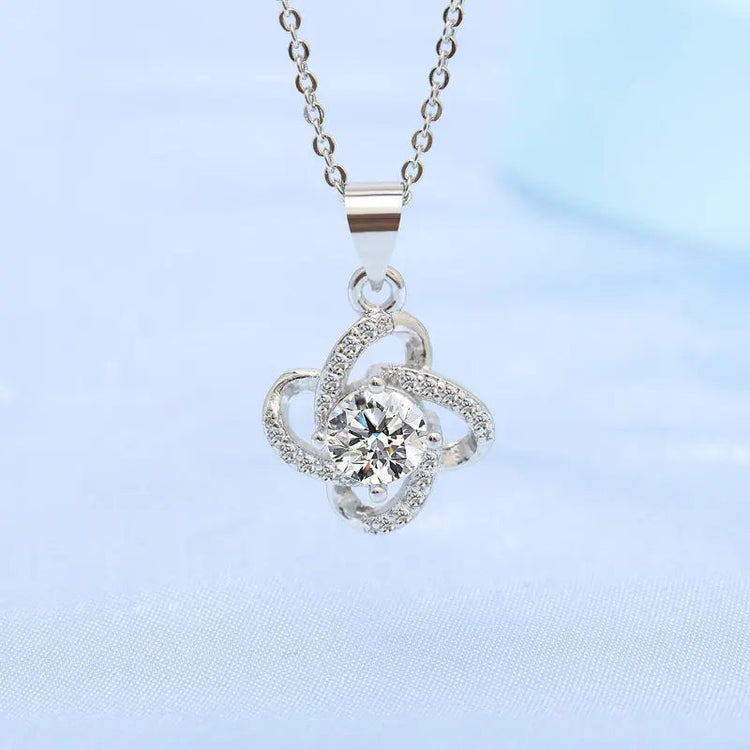 Nuova Collana in Argento Sterling 925 con Pendente in Zirconia 5A per Donna, Gioielli da Matrimonio, Accessori Raffinati, Catena alla Moda, Regalo per Feste PlatiNum