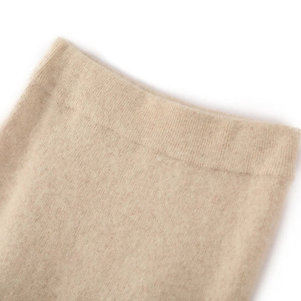 100% Mink Cashmere Half Skirt Women Mid-Long Elastic High Waisted A-line Skirt Loose Knit Hip Skirt Autumn Straight Tube Skirts PlatiNum