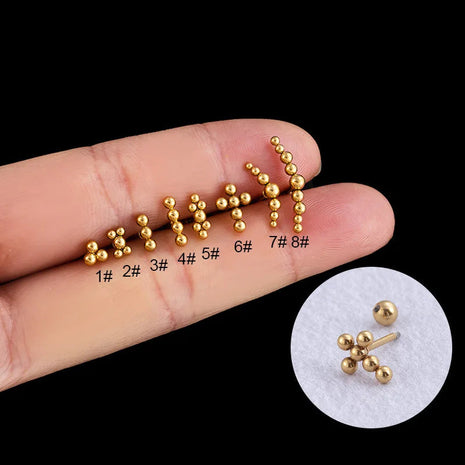 2 pezzi in acciaio inossidabile color oro croce piccoli orecchini a bottone orecchini donna uomo piccoli orecchini a elica punk coreano orecchino gioielli penetranti platinumshop