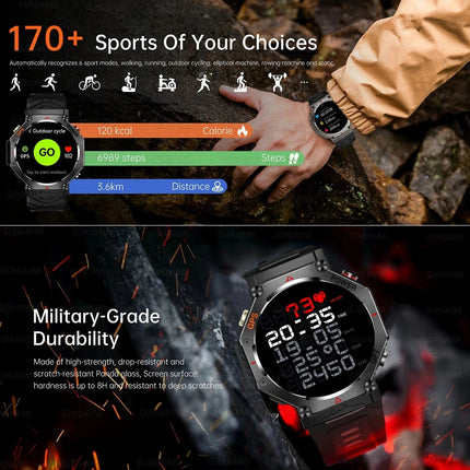 T-Rex 3 Grado Ultra Militare GPS Astuto Della Vigilanza 10ATM Bussola Impermeabile Altimetro Barometrico AMOLED Uomini HD Chiamata Sport Smartwatch platinumshop