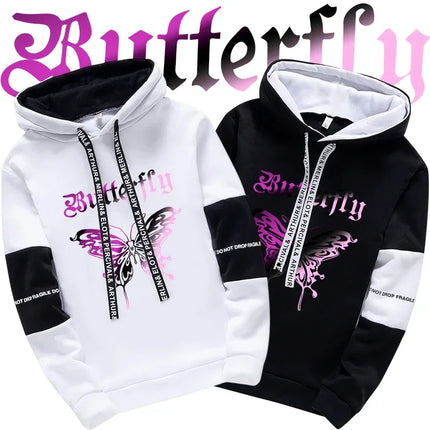 Letter Print Hoodie for Woman High Grade Y2K Korean Style Hooded Long Sleeve Sweatshirt Urban Fashion Loose Coat