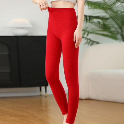 2025 Autumn&Winter Women Knitted Cashmere Wool Pants  Warm Receiving abdomen High elasticity High-quality Basic Slimming legging PlatiNum