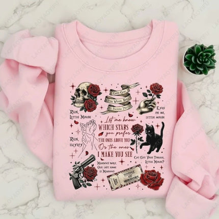 Run Little Mouse Haunting Adeline Dark Romance Book Hoodie Spicy Smut Reader Gifts Black Cat Graphic Pullover Men Women Hoodie
