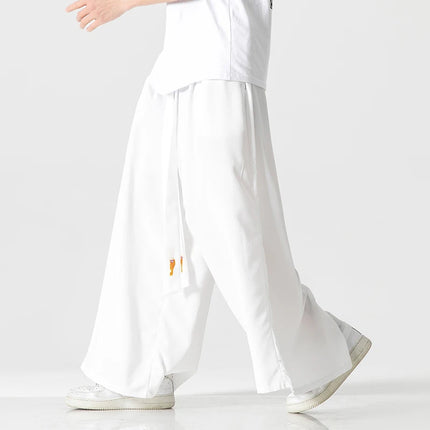 Pantaloni a Gamba Larga da Uomo, Stile Streetwear, Tinta Unita, Casual, Comodi, Vintage, Oversize, per Primavera ed Estate