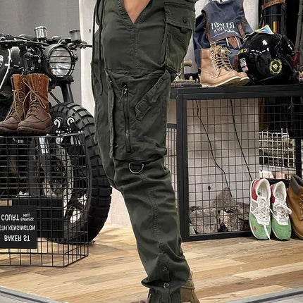2025 New Men's Cargo Pants Tactical Military Work Pants Outdoor Jogger Casual Trousers Straight Leg Spring Autumn Utility Pants