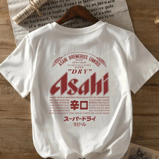 Impression au dos de la bière japonaise, t-shirt à manches courtes pour homme