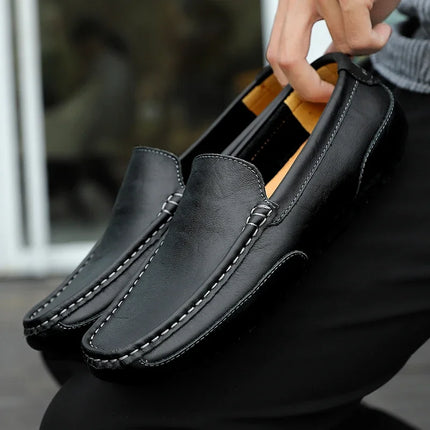Mocassini in Pelle Traspirante, Scarpe Casual da Uomo, Slip-on Formali Italiane, Chaussure Homme