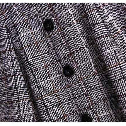 Large Size Women's Autumn Winter Elastic Waist A-line Skirt Woman Skirts Faldas Jupe Korean Retro Plaid Mid-Long Skirts Size 4XL PlatiNum