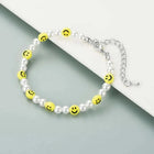 Bracciale con collana con volto sorridente di perle divertenti per donna Uomo Vitalità Sorriso colorato Accessori girocollo con perline Set di gioielli di moda platinumshop