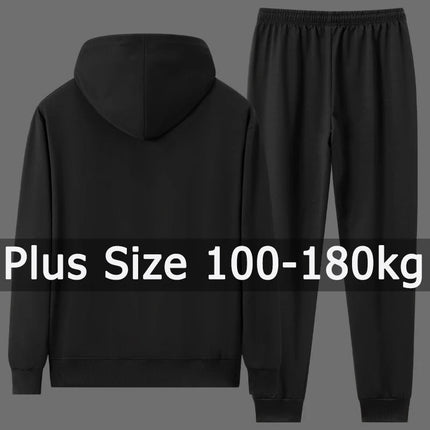 Men Hoodie Sweatshirt Sets Plus Size 6XL 7XL 100-180kg 100% Cotton Autumn Winter Long Sleeve Sport Suits Big Size Men Clothing PlatiNum