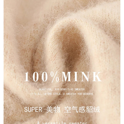 100% Mink Cashmere Half Skirt Women Mid-Long Elastic High Waisted A-line Skirt Loose Knit Hip Skirt Autumn Straight Tube Skirts PlatiNum