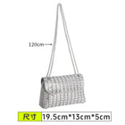Fashionable Retro Diamond Studded Gold Chain Women's Crossbody Bag Handbag Dinner Bag Underarm Bag Single Shoulder Bag PlatiNum